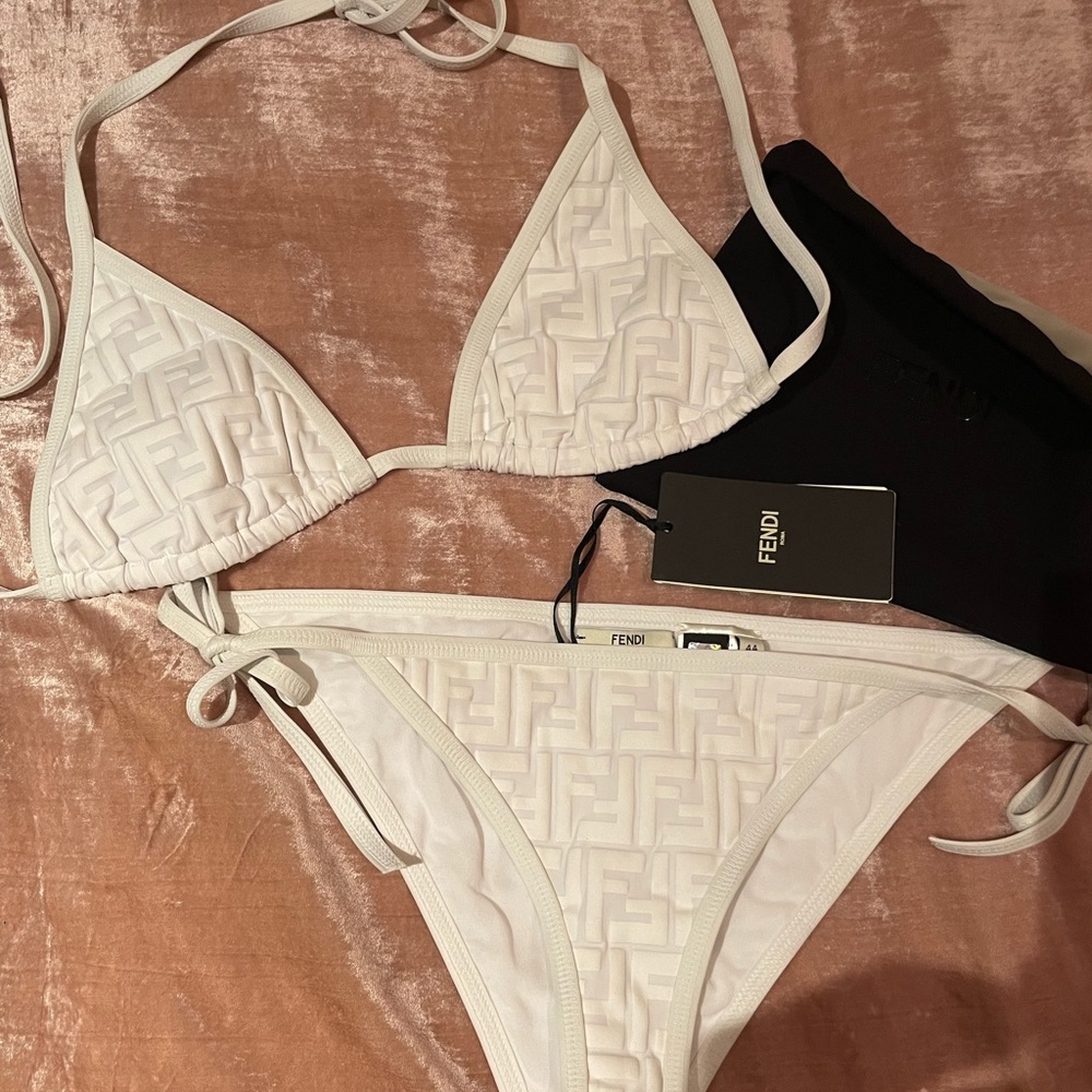 Brand New White on White Fendi Bikini
